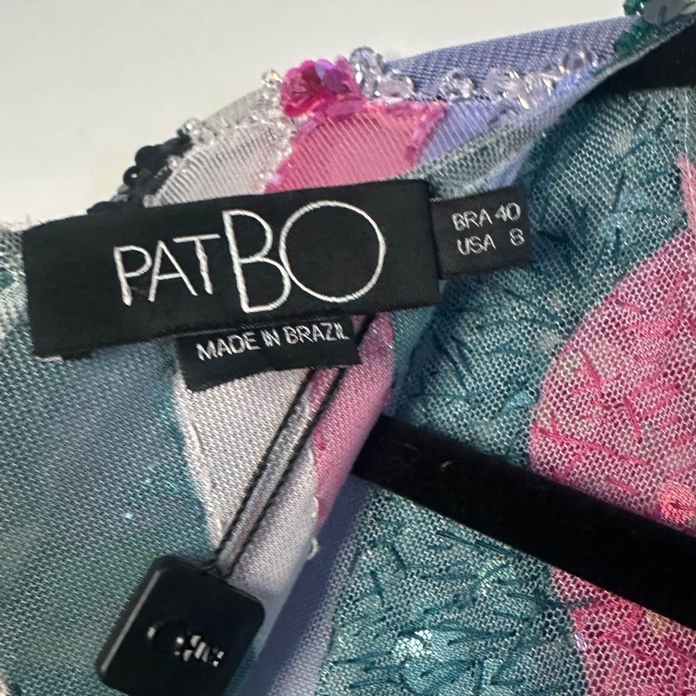 NWT PatBO Delos beaded sequin multi color long sleeve mesh mini dress 8 - Picture 11 of 12